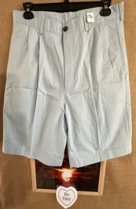 Brooks Brothers 346 men’s blue Bermuda short 36 solid pleated zipper pockets rel - Picture 1 of 7