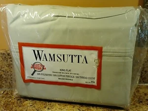 Lenzuolo letto matrimoniale Springs Wamsutta percalle verde salvia 50% poli 50% lettino IRREGOLARE - Foto 1 di 13