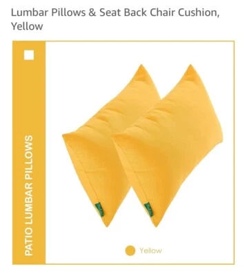Almohadas lumbares y cojín de silla con respaldo de asiento, amarillo #798 Foto 1 de 4