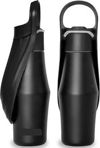 Botella de agua portátil de acero inoxidable para perros de 27 oz dispensador de agua para mascotas negro - Imagen 1 de 6