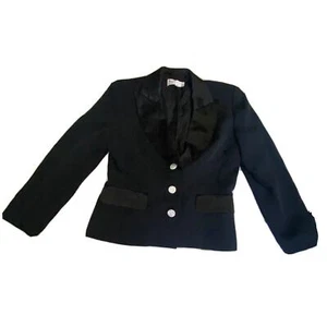 Women’s Vintage Oleg Cassini Blacktie Tuxedo Jacket. Sz 10 - Picture 1 of 6