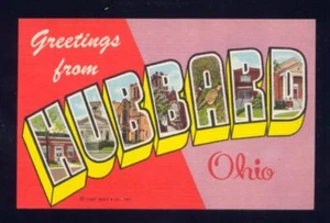Mehransicht Großbrief GRUSS von HUBBARD OHIO Vintage unbenutzte Postkarte - Bild 1 von 1