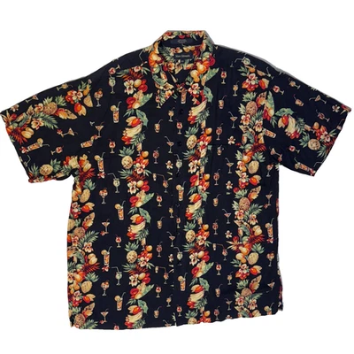 Marc Edwards Pineapple Banana Cocktail Hawaiian Shirt 2XL Cruise Beach - Image 1 of 4