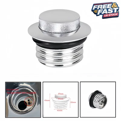 ​Chrome Pop-Up Gas Cap for Harley Touring Dyna Softail 1992-2019 - Vented - Image 1 of 4