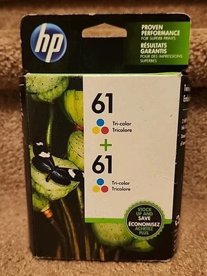HP 61 Cyan/Magenta/Yellow Ink Cartridges (2 Pack / Twin Pack) NEW Oct. 2018 - Image 1 of 4