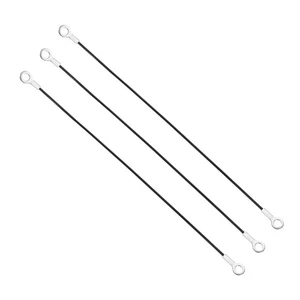 Cable de cordón de 6 mm x 50 cm, 3 piezas ojales de acero inoxidable cuerda de alambre terminada negro - Imagen 1 de 7