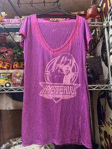 Hysteric Glamor V-Neck T-Shirt Pink Used, Soft, Pilling, Relaxed Fit - Picture 1 of 5