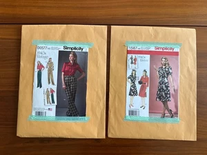 Uncut Simplicity Retro Sewing Patterns 1940s D0577 & 1587 Sizes 6-14 Dress Pants - Picture 1 of 8