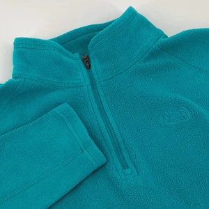 Pullover The North Face para mujer M verde azulado polar manga larga cuarto cremallera - Imagen 1 de 8