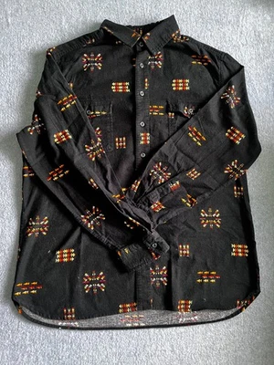 Mossimo Supply Shirt Men's Black Long Sleeve Black Aztec Geometric Flannel XL - Image 1 of 4