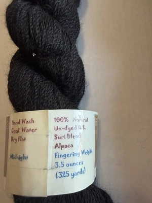 Lace weight alpaca yarn from Furnace Mountain Alpacas - Black - Image 1 of 4