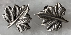 Pendientes de hoja de plata esterlina 800 vintage firmados por artista con hojas atornilladas - Imagen 1 de 4