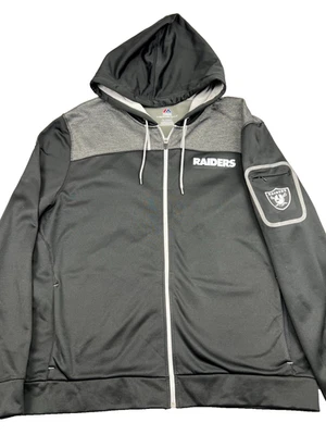 Sudadera con capucha de fútbol americano Majestic Therma Base Las Vegas Raiders para hombre 2XL negra cremallera completa Foto 1 de 4