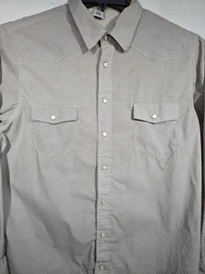 Old Navy Vintage Fit Western Pearl Snap Hemd Herren Gr. XL Micro Print Freizeit - Bild 1 von 9