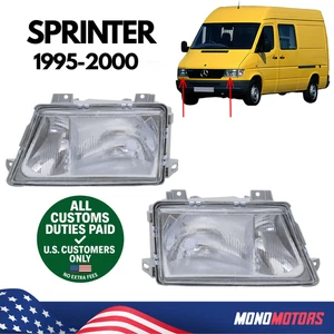 HEADLIGHT SET LEFT RIGHT FOR MERCEDES SPRINTER 1995-2000 MANUAL NON-FOG - Picture 1 of 15