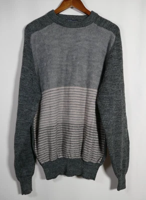 Vintage Arrow Blazer Collection Mens Striped Sweater Sz L Grey Grandpacore Basic - Image 1 of 4
