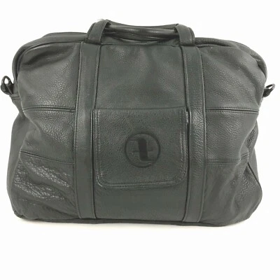 Maletín de cuero negro suave bolso adjunto negocios flexible sin marca hecho en México Foto 1 de 4