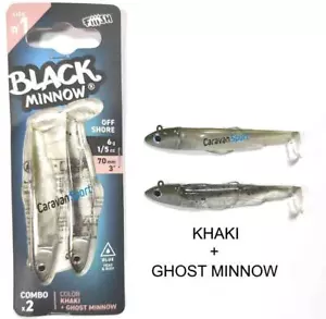 FIIISH BLACK MINNOW DOUBLE COMBO 70 N 1 KHAKI GHOST MINNOW 6 GR OFF SHORE ESCA - Bild 1 von 2