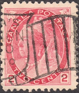 Canada: #77 2c QV Numeral, Re-entry UR UL Variety, Scarce Slogan Cancel Used - Picture 1 of 1
