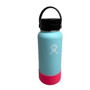 HydroFlask Light Blue Bocca Larga Sorso Anche Coperchio Bottiglia d'acqua 32 oz. Base in gomma - Foto 1 di 22