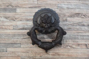 Vintage Stil Gusseisen Klopfer Drachengesicht Design Haustür Tor Ziehgriff - Bild 1 von 11