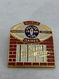 Juegos Mundiales de Policía BC 1989 Equipo Correccional Vancouver Canadá Alfiler de Policía Solapa - Imagen 1 de 2