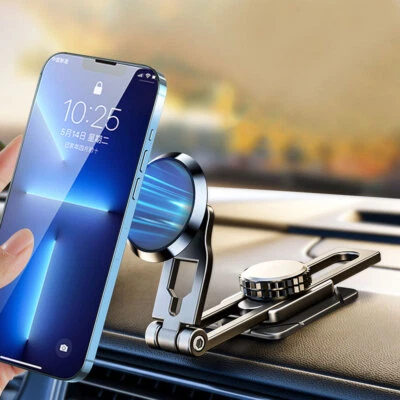 720° Magnetic Car Phone Holder Stand Bracket Foldable Mount for Samsung iPhone - Image 1 of 4