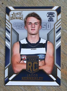 2019 AFL DOMINANCE ROOKIE JACOB KENNERLEY RC50 GEELONG CATS 232/250 - Picture 1 of 2
