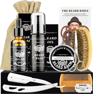 Bartpflege Set Für Männer 10 Teilig, Geschenke Bart Set Herren Mit Bartshampoo - Bild 1 von 12