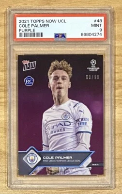 Cole Palmer 2021 Topps Now UCL /99 Purple Refractor PSA 9 RC Rare First Card - Image 1 of 2