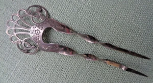 Silber Haarkamm Spange Ornament Antik Sterling HM 1903 Birmingham Jugendstil - Bild 1 von 6