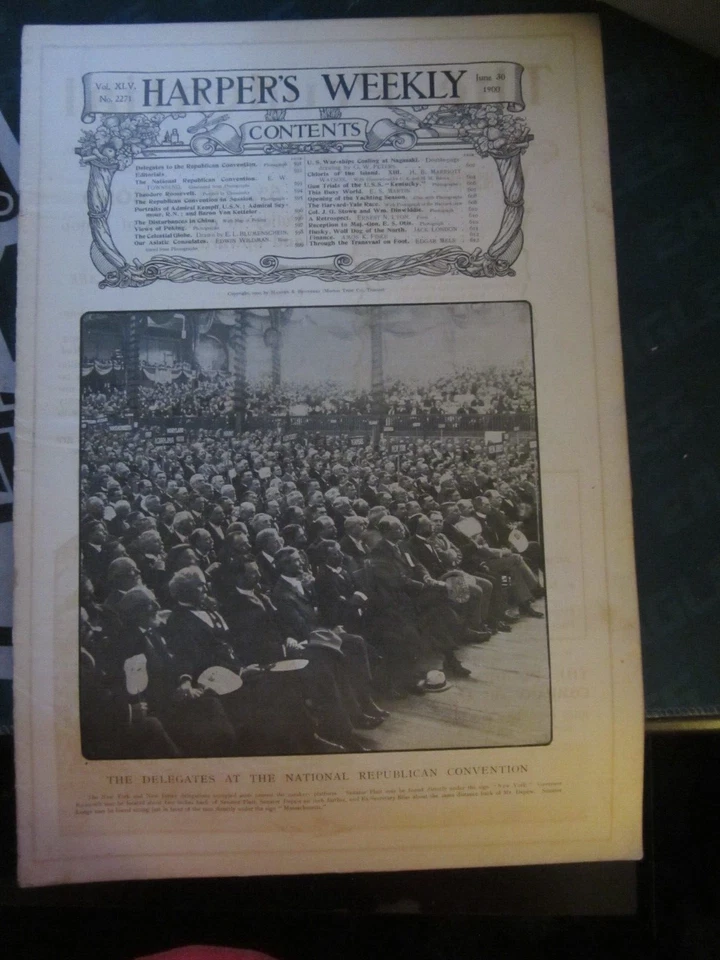 Harpers Weekly Magazine June 30 1900 Delegates National Republican Convention 64 - Image 1 of 1