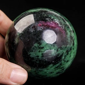 495g68mm Large Ruby in Zoisite Sphere Crystal Ball Natural Quartz Healing Stone - Picture 1 of 12
