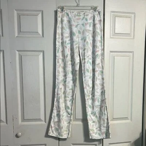 Pantaloni scamosciati PURE JILL Sleep taglia X-Small bianco stampa foglie pastello loungewear - Foto 1 di 6