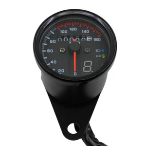 Velocímetro doble negro KMH velocímetro para motocicleta medidor de luz de fondo LED luz de señal - Imagen 1 de 7