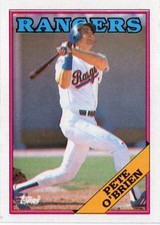 1988 Pete O’Brien Topps #721Texas Rangers Baseball Card (PRINT MULTIPLE  ERRORS)