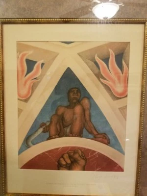 LITOGRAFÍA FIRMADA A MANO MAESTRO MEXICANO DIEGO RIVERA Foto 1 de 4