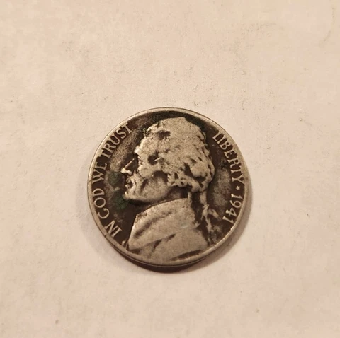 1941 P Jefferson Nickel Avg Circ no mint mark Cover