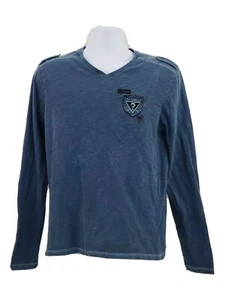 GUESS Los Angeles Hemd Herren mittelblau langarm Military genäht Erwachsene A11  - Bild 1 von 12