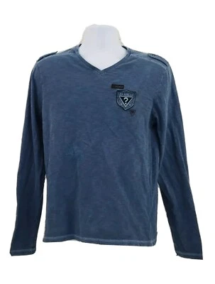 GUESS Los Angeles Shirt Mens Medium Blue Long Sleeve Military Sewn Adult A11  - Image 1 of 4