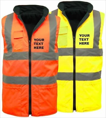 Personalized EMBROIDED Hi Vis Visibility Viz Reversible Fleece 2 in 1 Body Warm