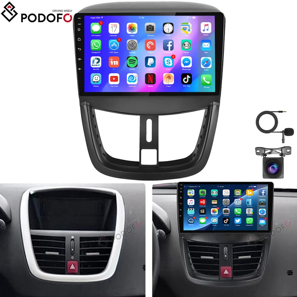 KAM+ 9" Android 13.0 Autoradio GPS Navi WIFI BT FM RDS Für Peugeot 207 2006-2015 - Bild 1 von 4