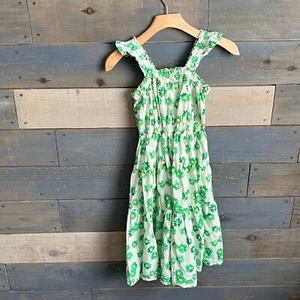 Zara Girls Floral Tiered Summer Dress Midi Green Size 13 - Picture 1 of 6