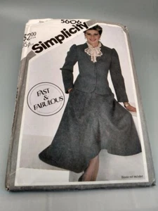 Vintage Simplicity Skirt and Jacket Sewing Pattern Dark Academia 5606 Size 10 - Picture 1 of 2