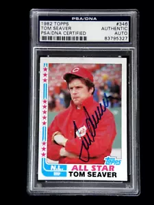 TOM SEAVER PSA/DNA CERTIFIED AUTHENTIC 1982 TOPPS SIGNED CARD #346 AUTOGRAPH HOF - Picture 1 of 3