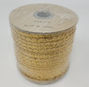 VTG Bulk Spool Metallic Gold Tinsel 9mm 3/8" Craft Trim 288 YDS Made in Japan  - Picture 1 of 4