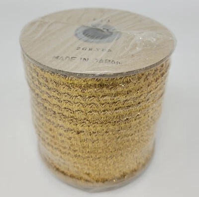 VTG Bulk Spool Metallic Gold Tinsel 9mm 3/8" Craft Trim 288 YDS Made in Japan  - Image 1 of 4