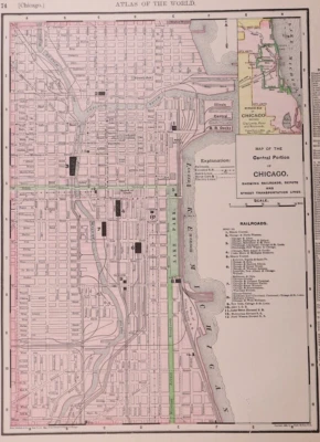 1897 City Map ~ CHICAGO, ILLINOIS ~ (11x14) Free S&H-#81324-7 - Image 1 of 2