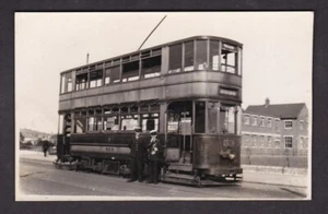 Wales Monmouthshire NEWPORT tram #53 and crew c1930/40s PHOTOGRAPH - Picture 1 of 2
