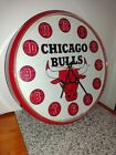 CHICAGO BULLS Basketball Clock,   P & K Products. Vintage, One AA Battery includ